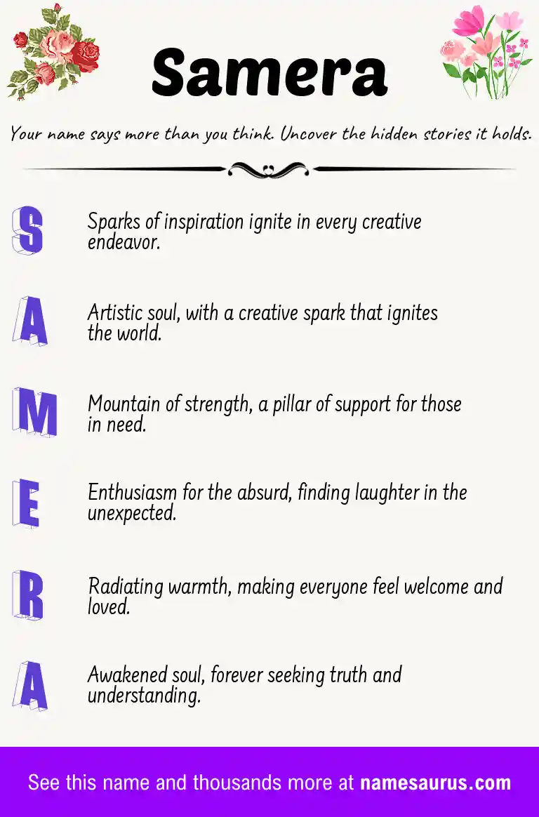Acrostic poem about Samera.