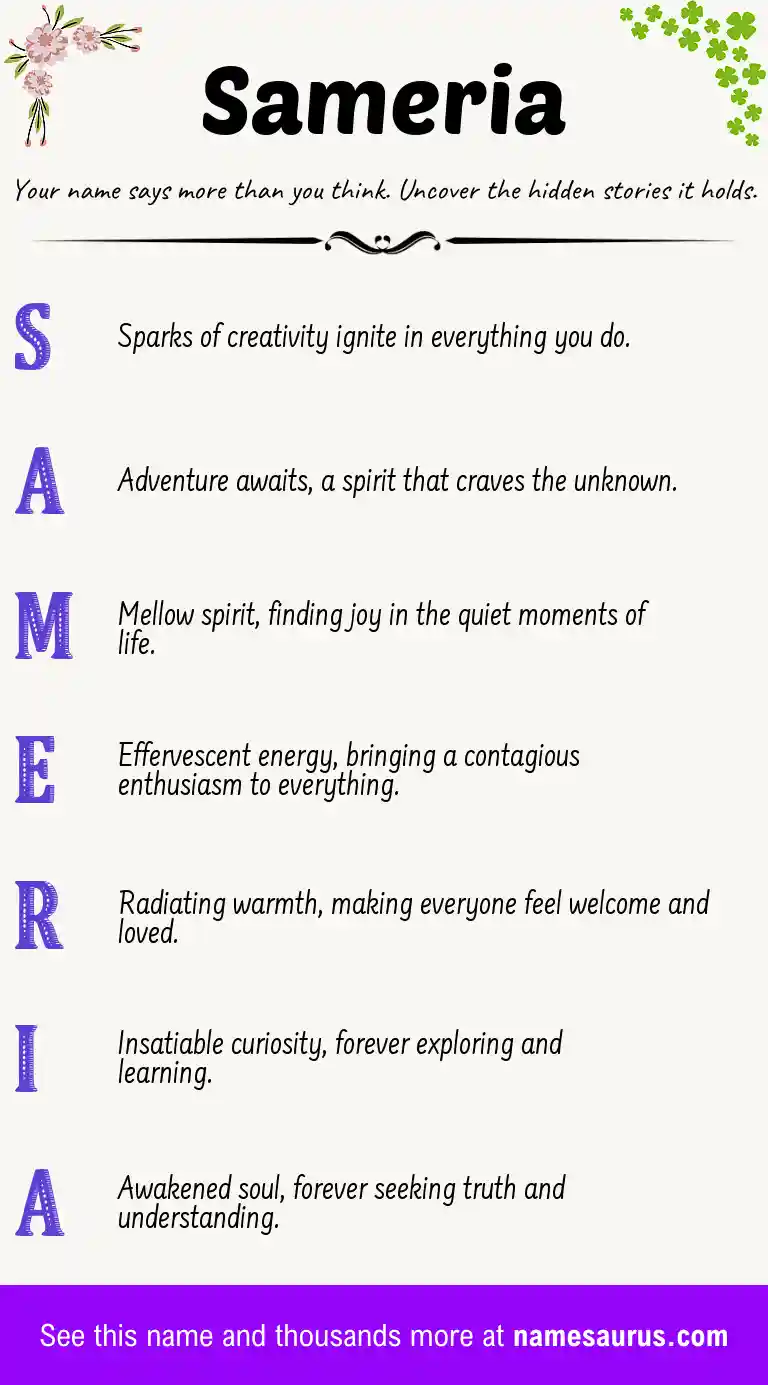 Acrostic poem about Sameria.