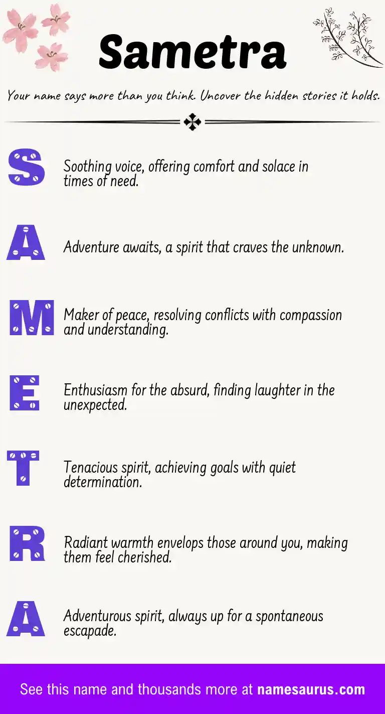 Acrostic poem about Sametra.