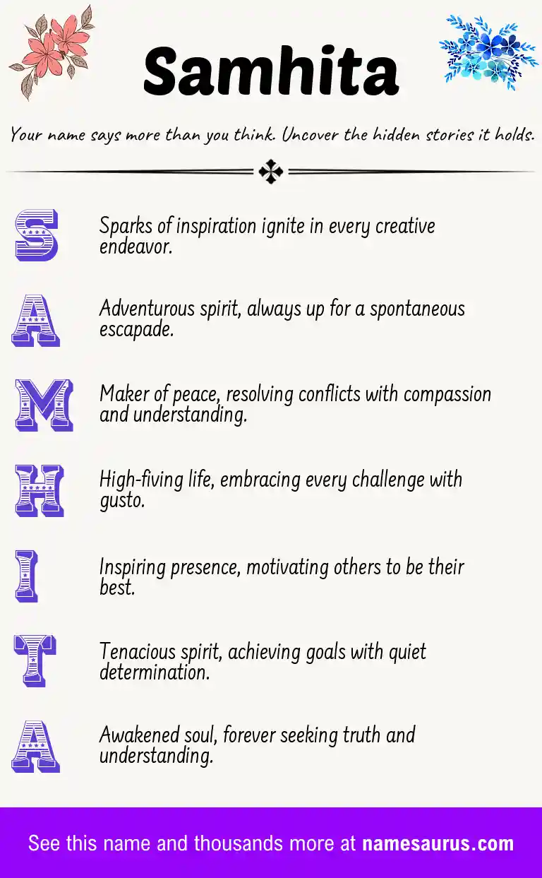Acrostic poem about Samhita.