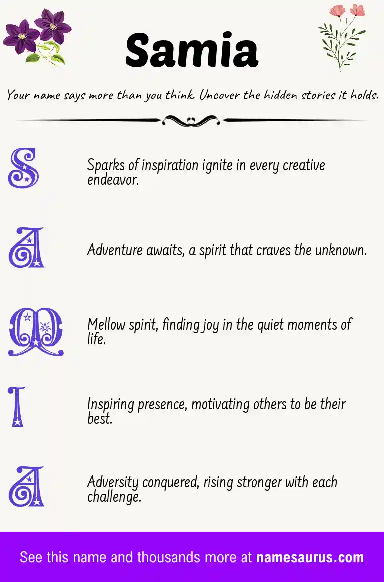 Acrostic poem about Samia.