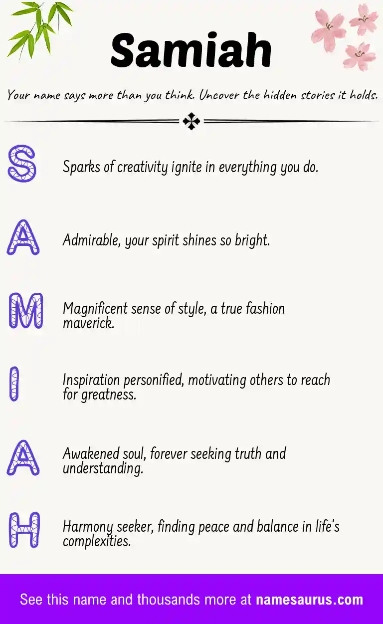 Acrostic poem about Samiah.