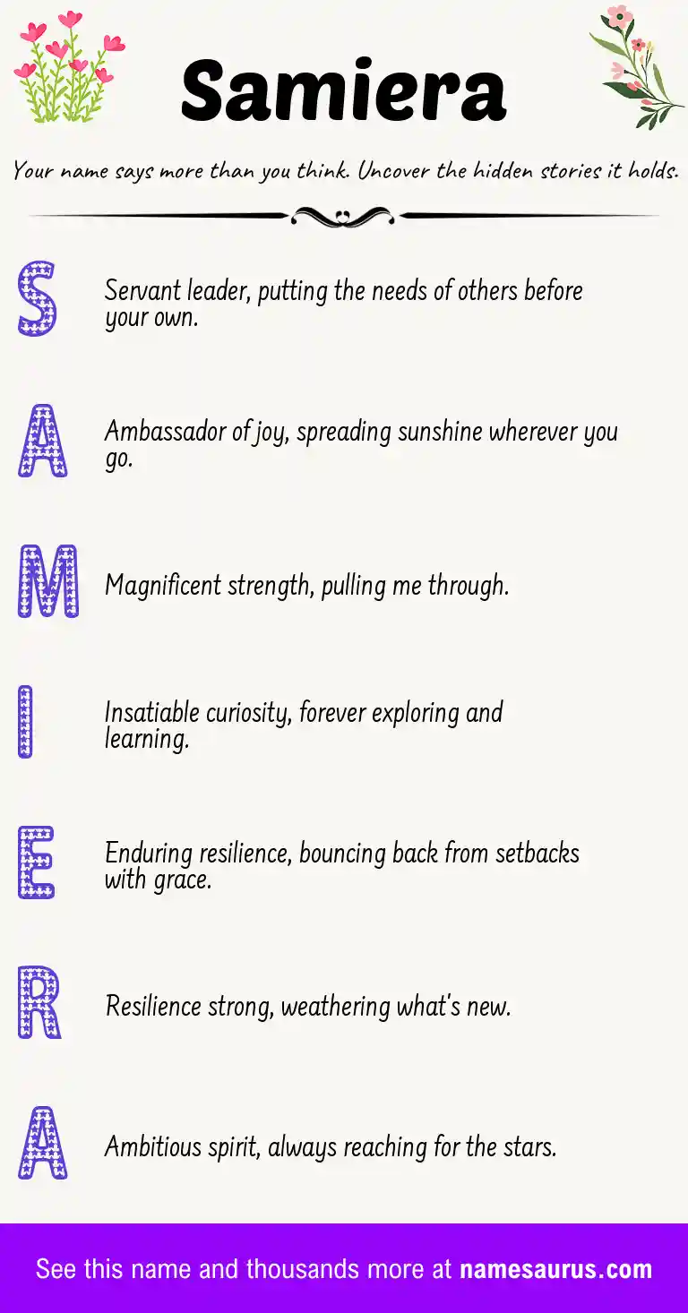 Acrostic poem about Samiera.