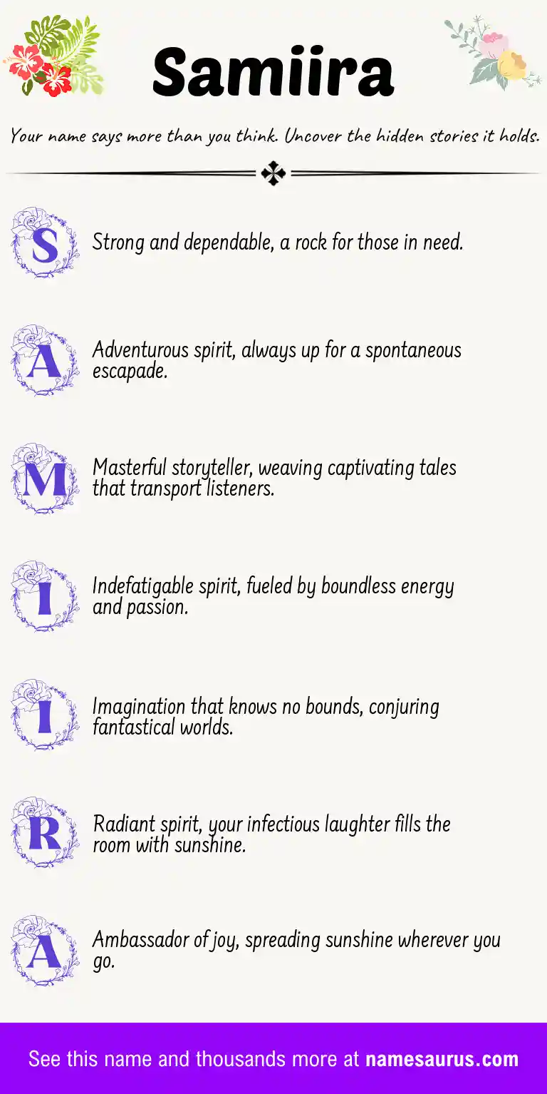 Acrostic poem about Samiira.