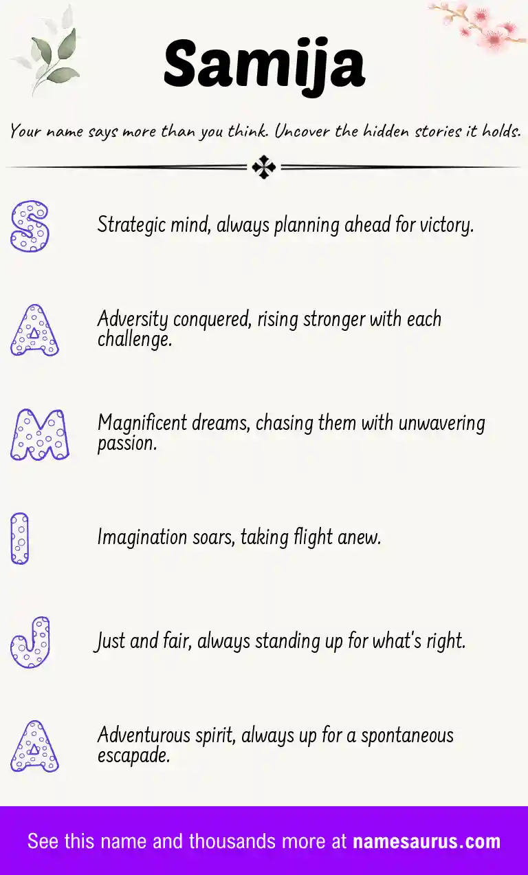 Acrostic poem about Samija.