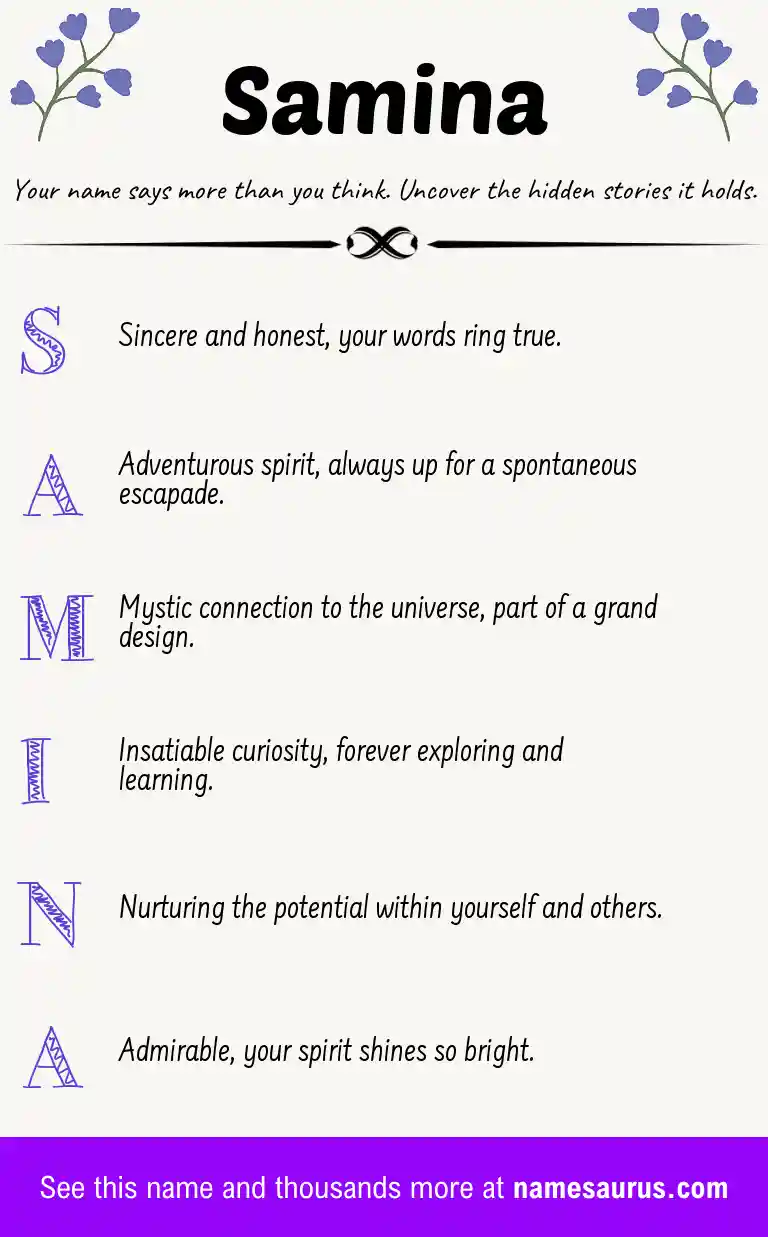 Acrostic poem about Samina.