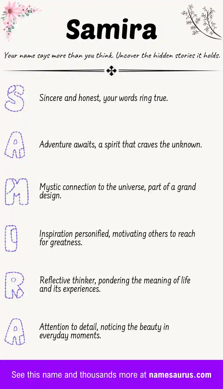 Acrostic poem about Samira.