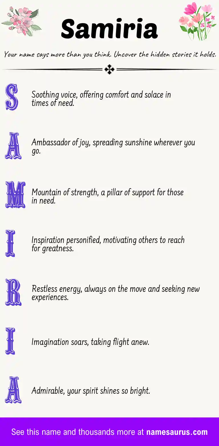 Acrostic poem about Samiria.