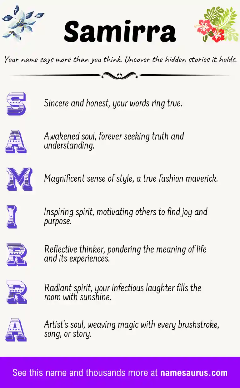Acrostic poem about Samirra.