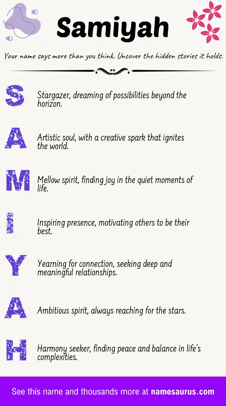 Acrostic poem about Samiyah.