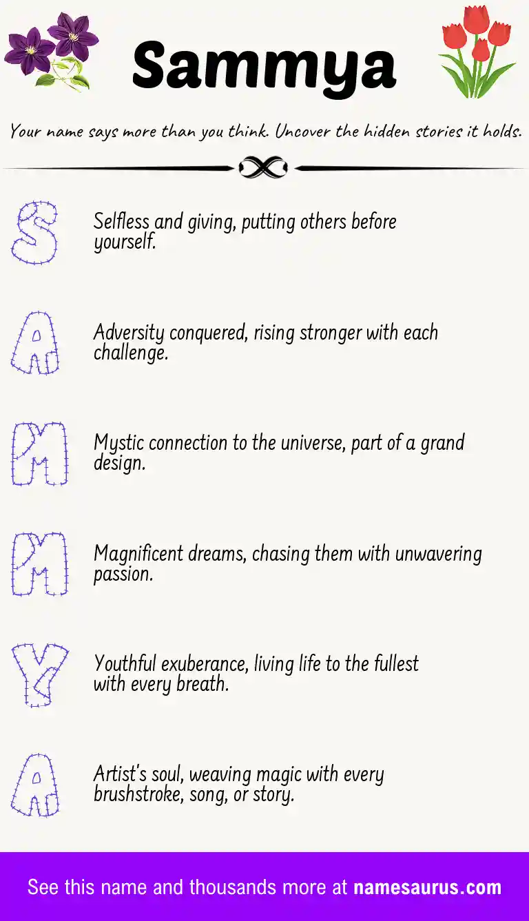 Acrostic poem about Sammya.