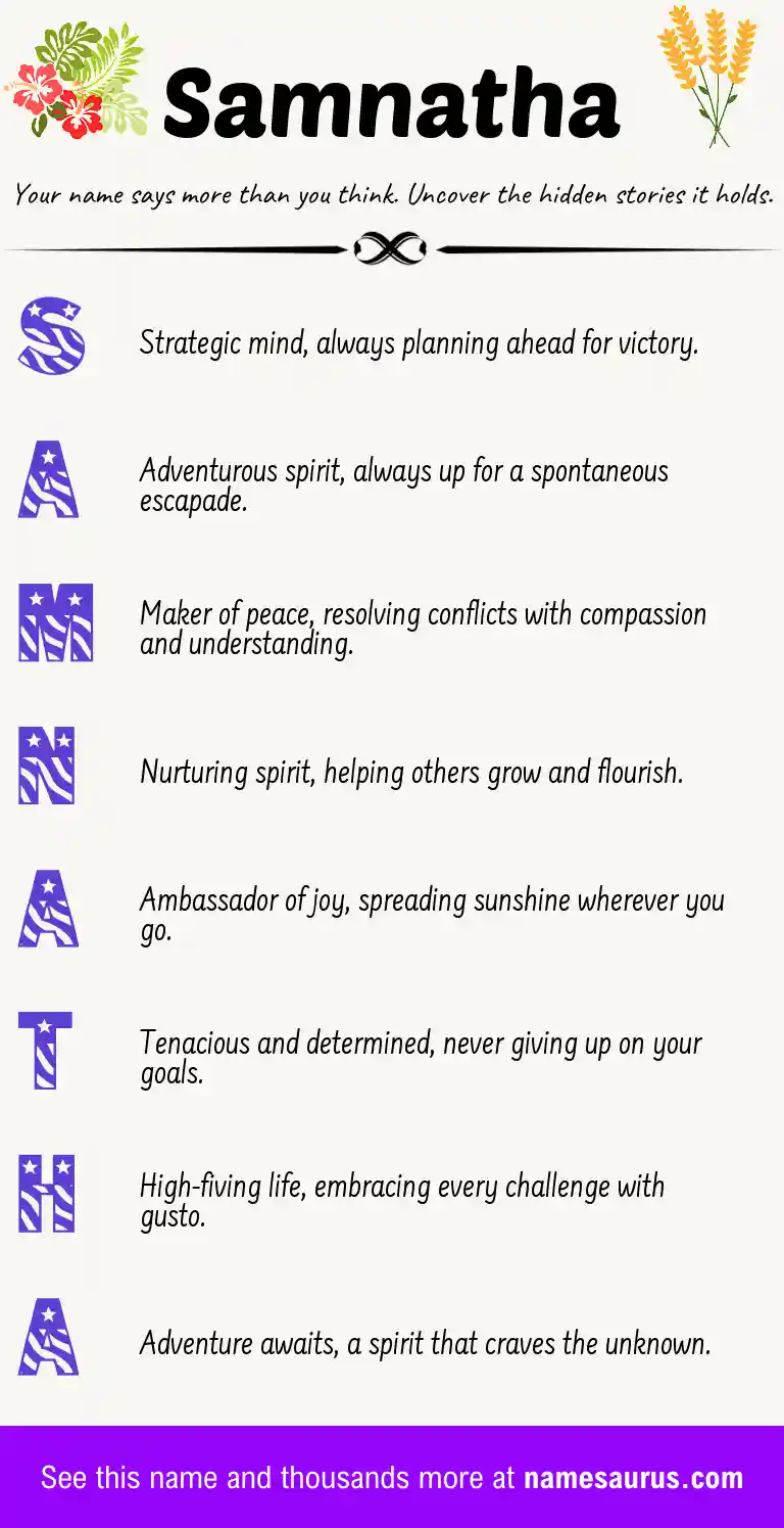 Acrostic poem about Samnatha.