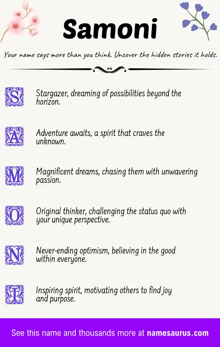 Acrostic poem about Samoni.