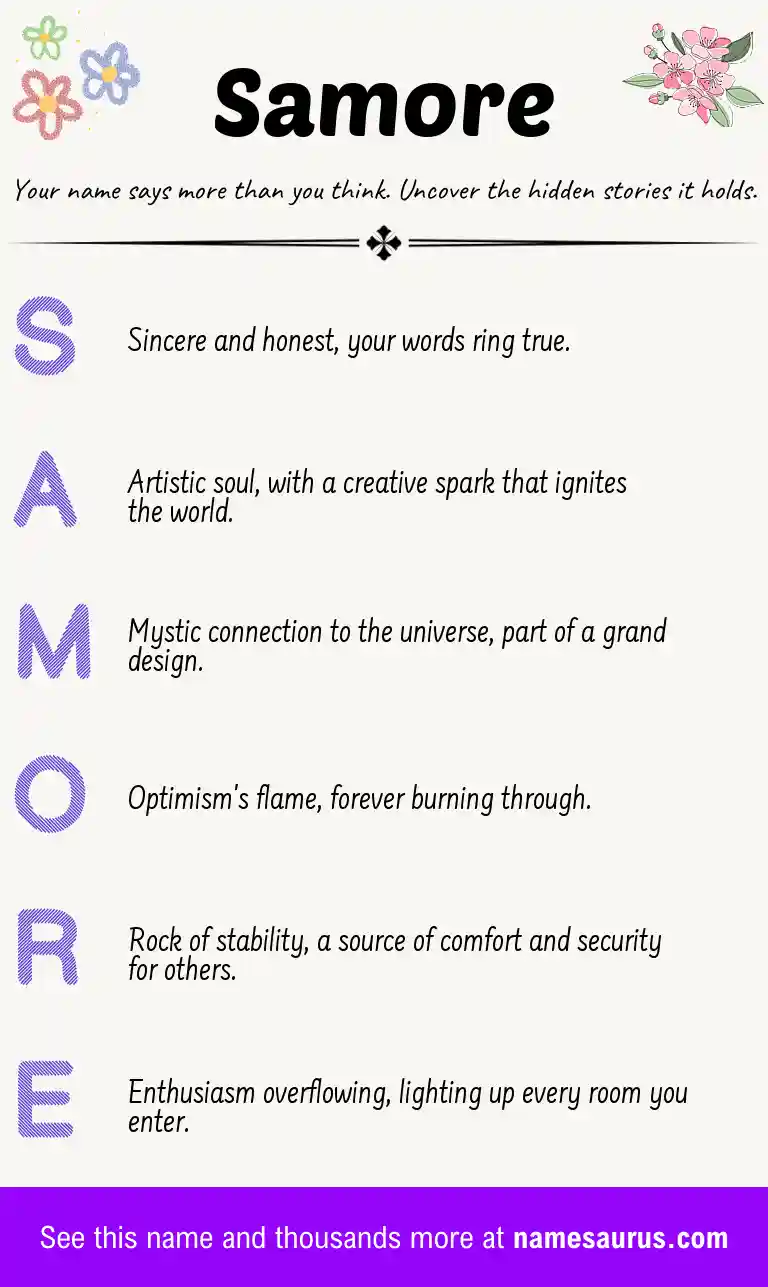 Acrostic poem about Samore.