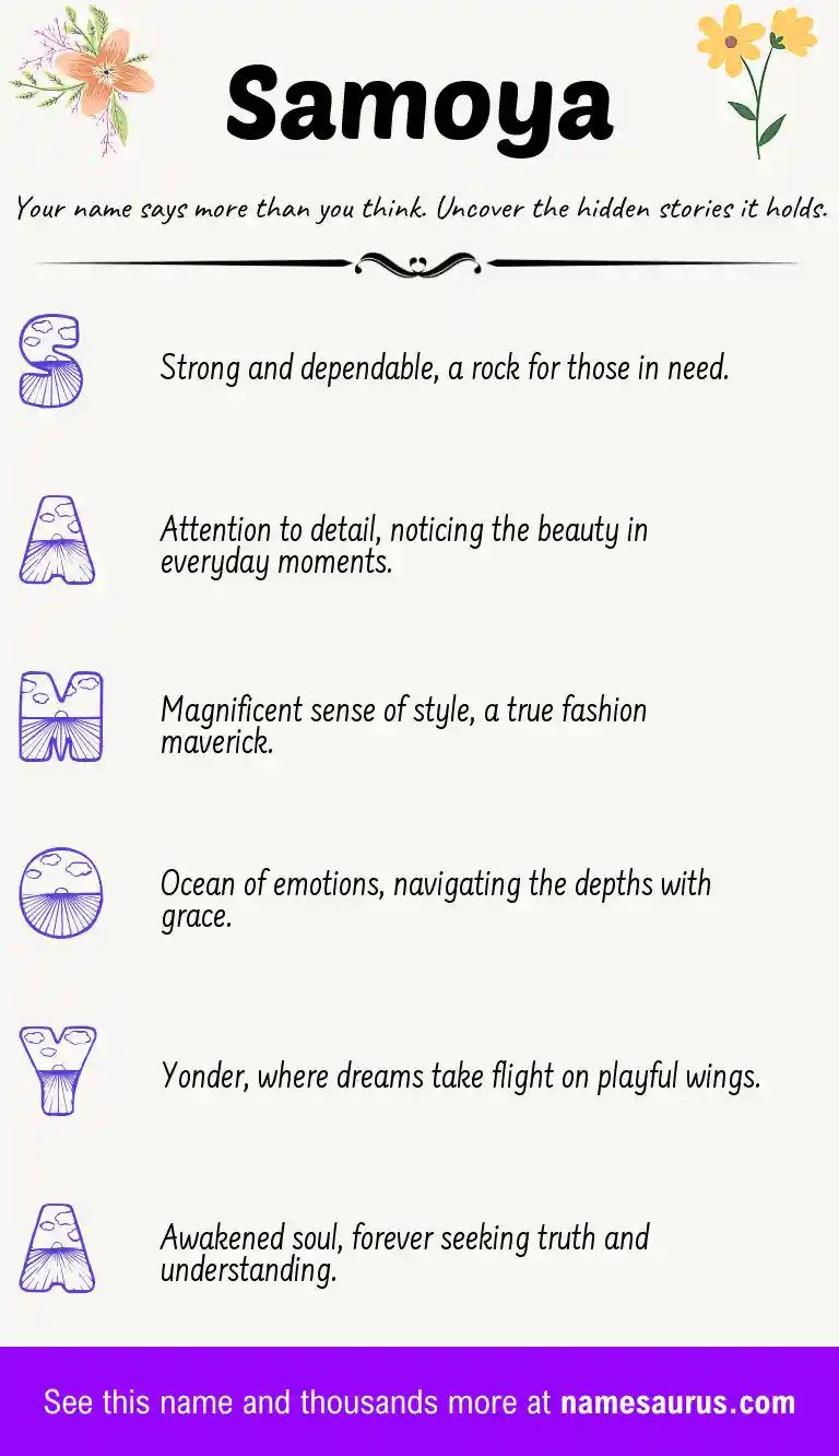 Acrostic poem about Samoya.