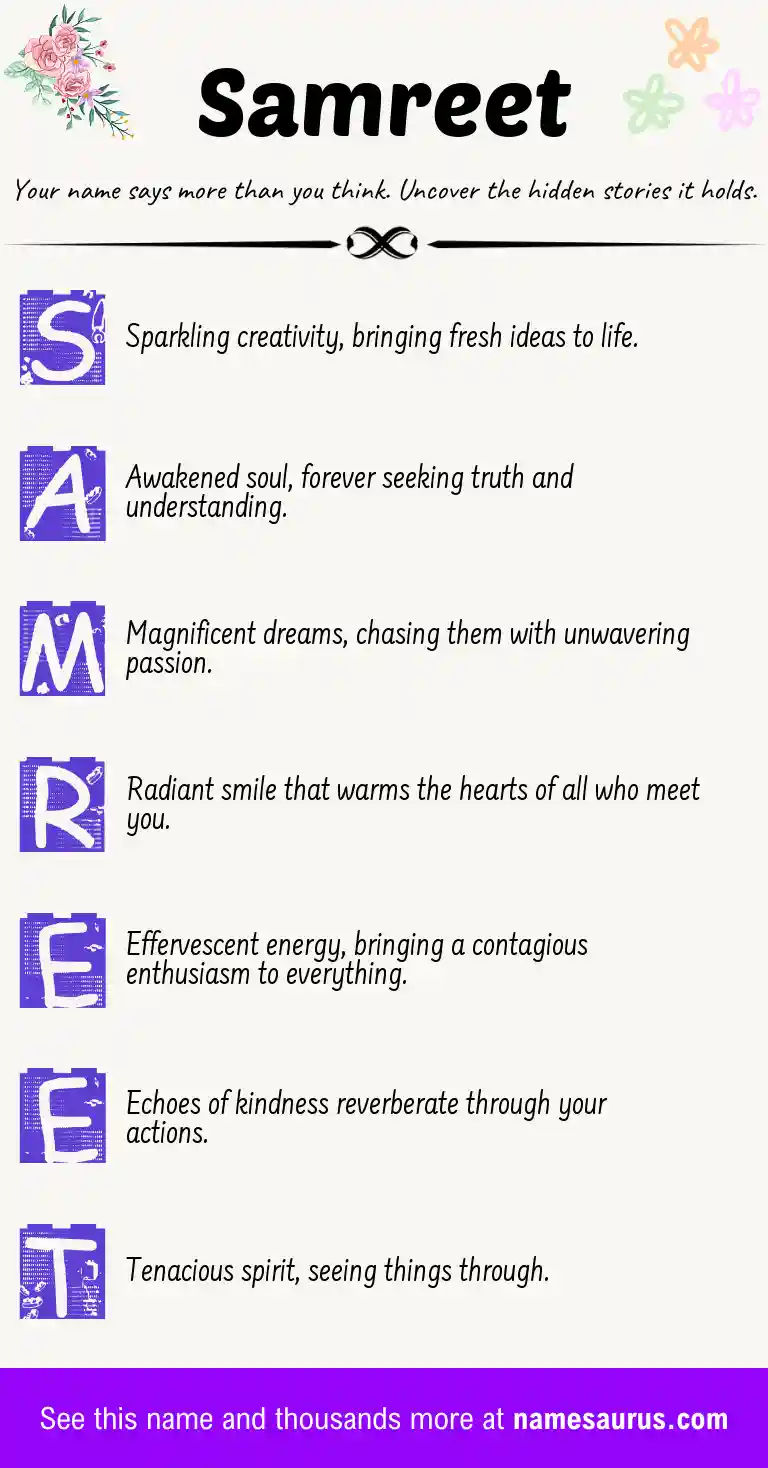 Acrostic poem about Samreet.