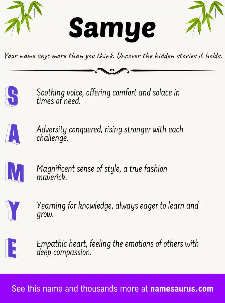 Acrostic poem about Samye.