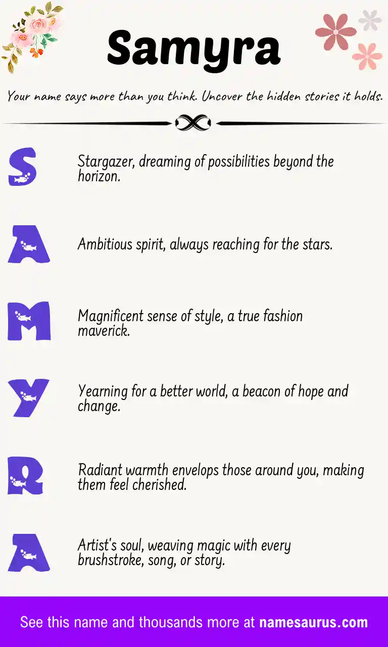 Acrostic poem about Samyra.