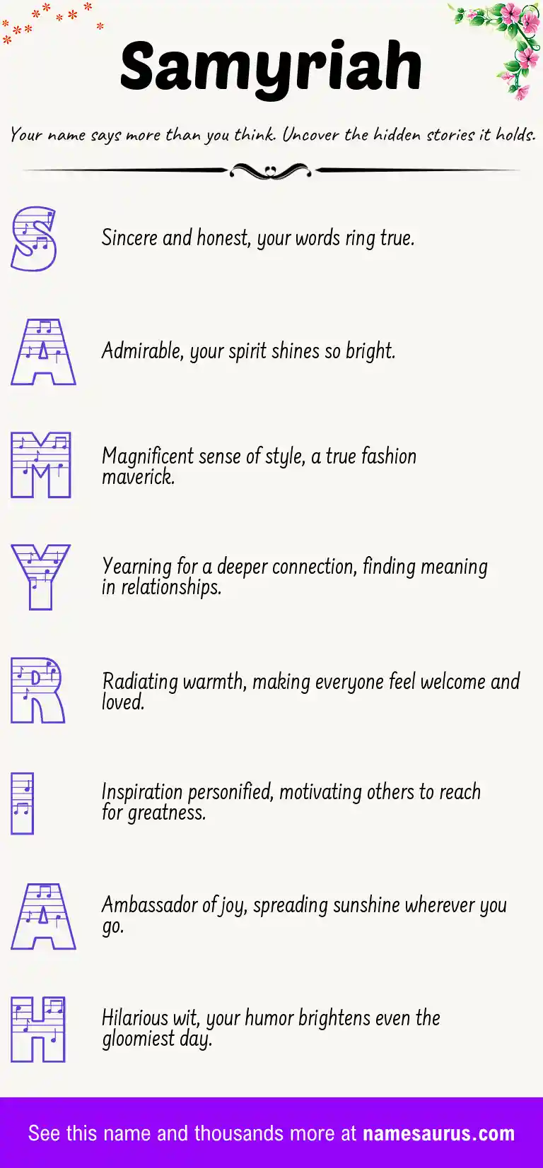 Acrostic poem about Samyriah.