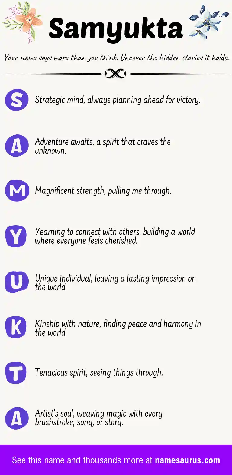 Acrostic poem about Samyukta.