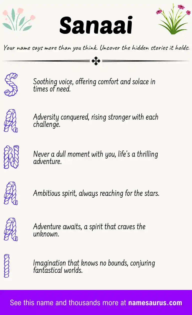 Acrostic poem about Sanaai.