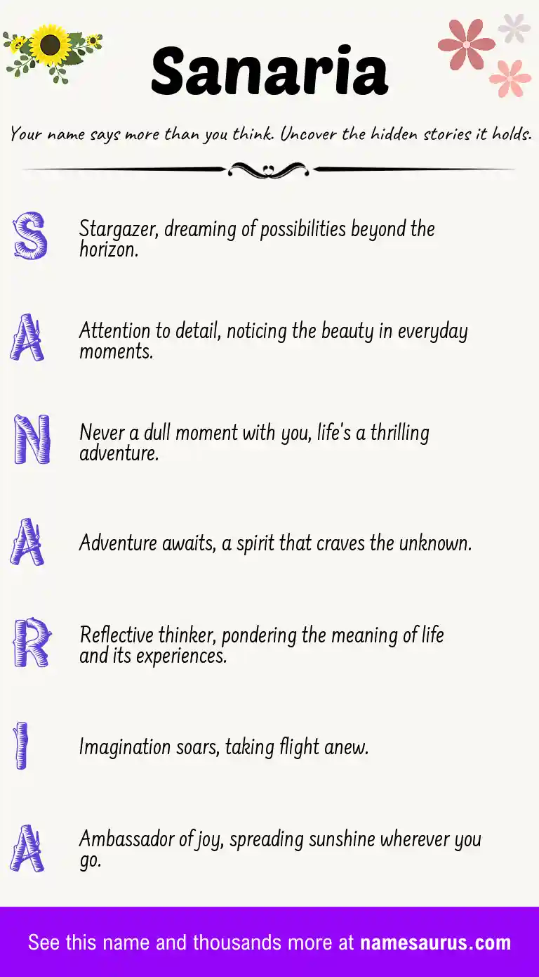 Acrostic poem about Sanaria.