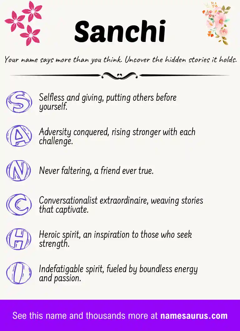 Acrostic poem about Sanchi.