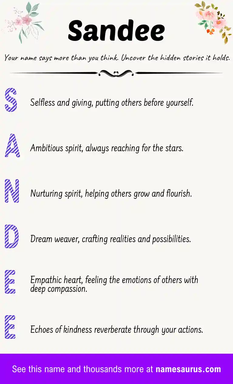 Acrostic poem about Sandee.