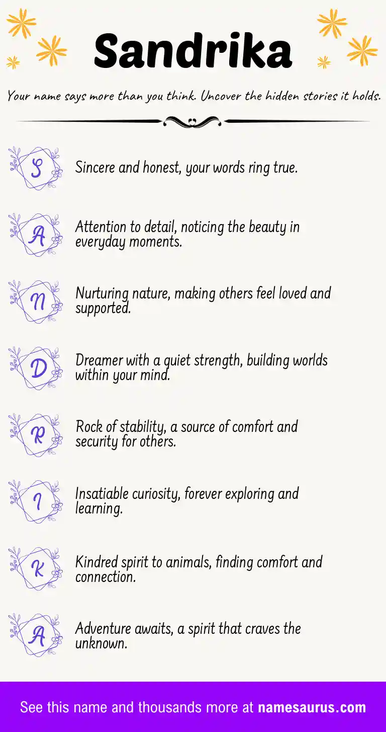 Acrostic poem about Sandrika.