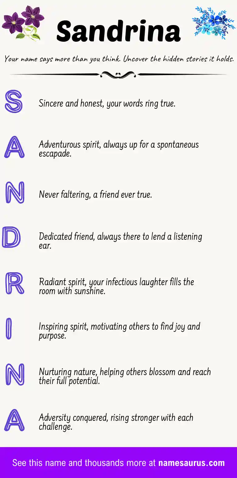 Acrostic poem about Sandrina.