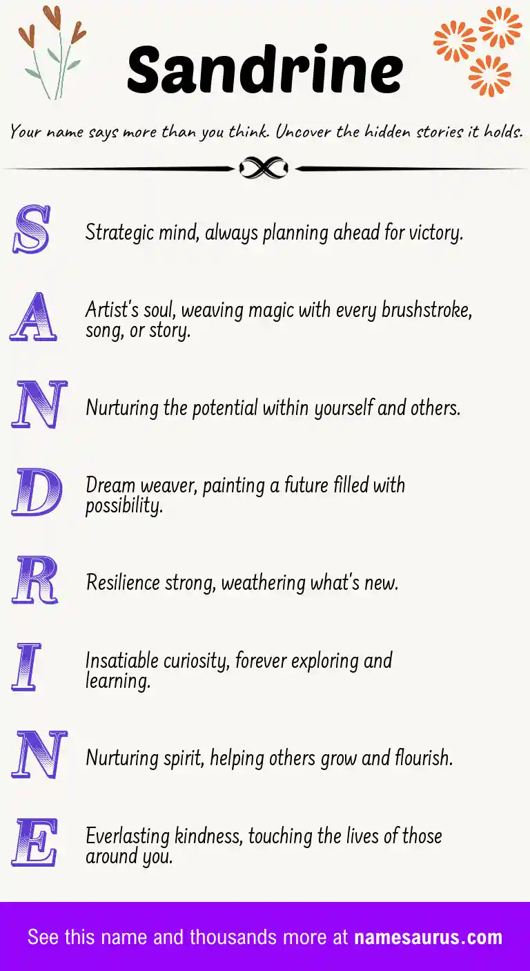 Acrostic poem about Sandrine.