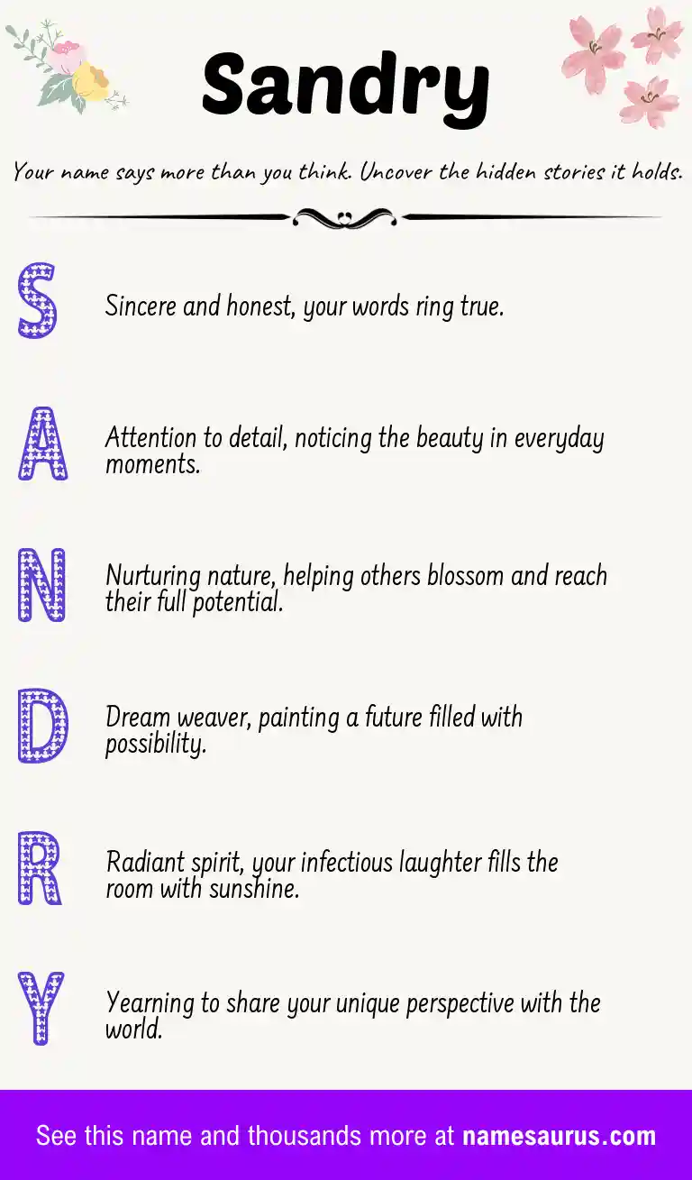 Acrostic poem about Sandry.