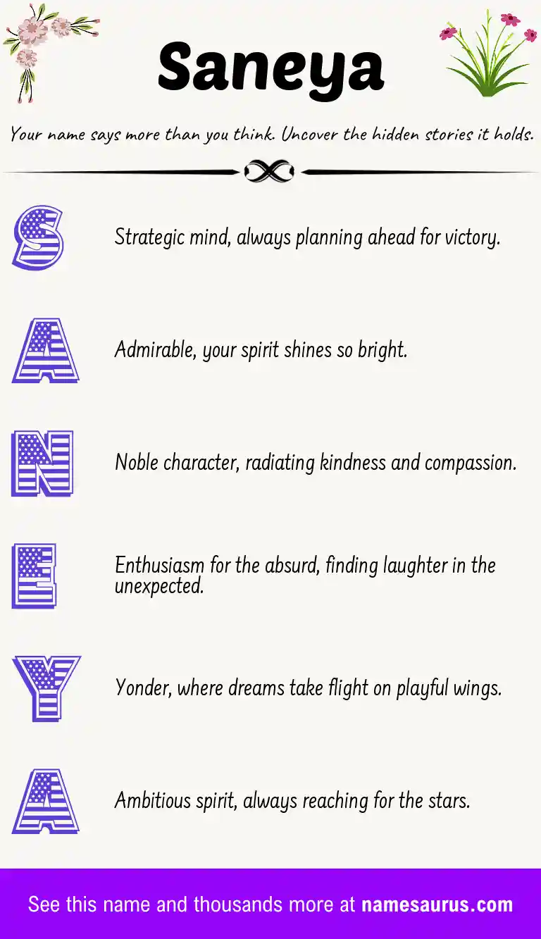Acrostic poem about Saneya.