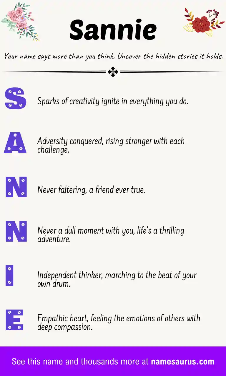 Acrostic poem about Sannie.