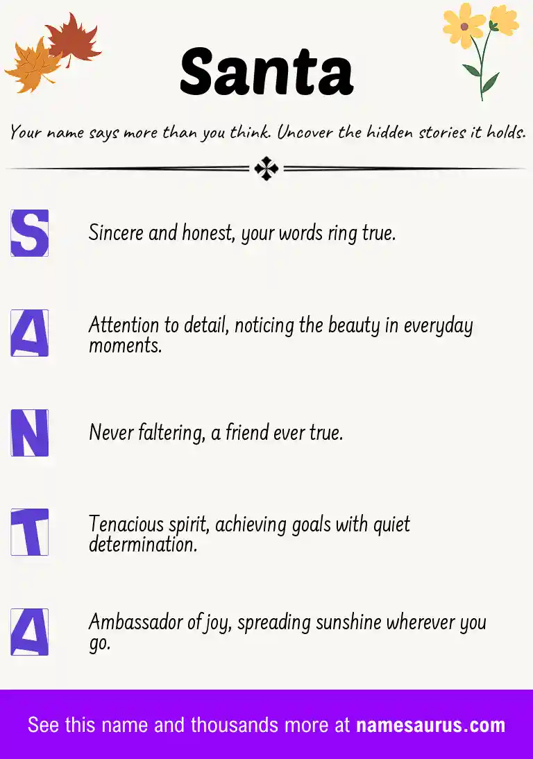 Acrostic poem about Santa.
