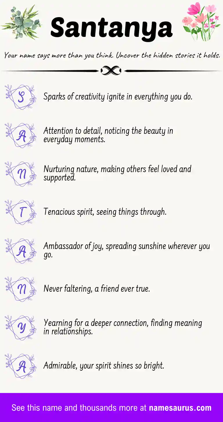 Acrostic poem about Santanya.