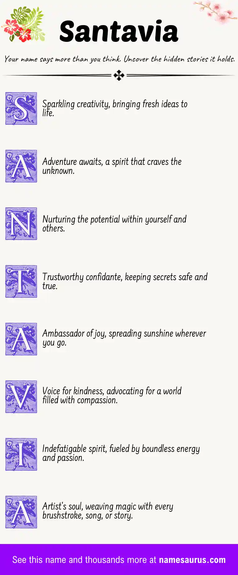 Acrostic poem about Santavia.