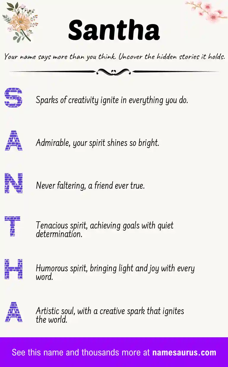 Acrostic poem about Santha.