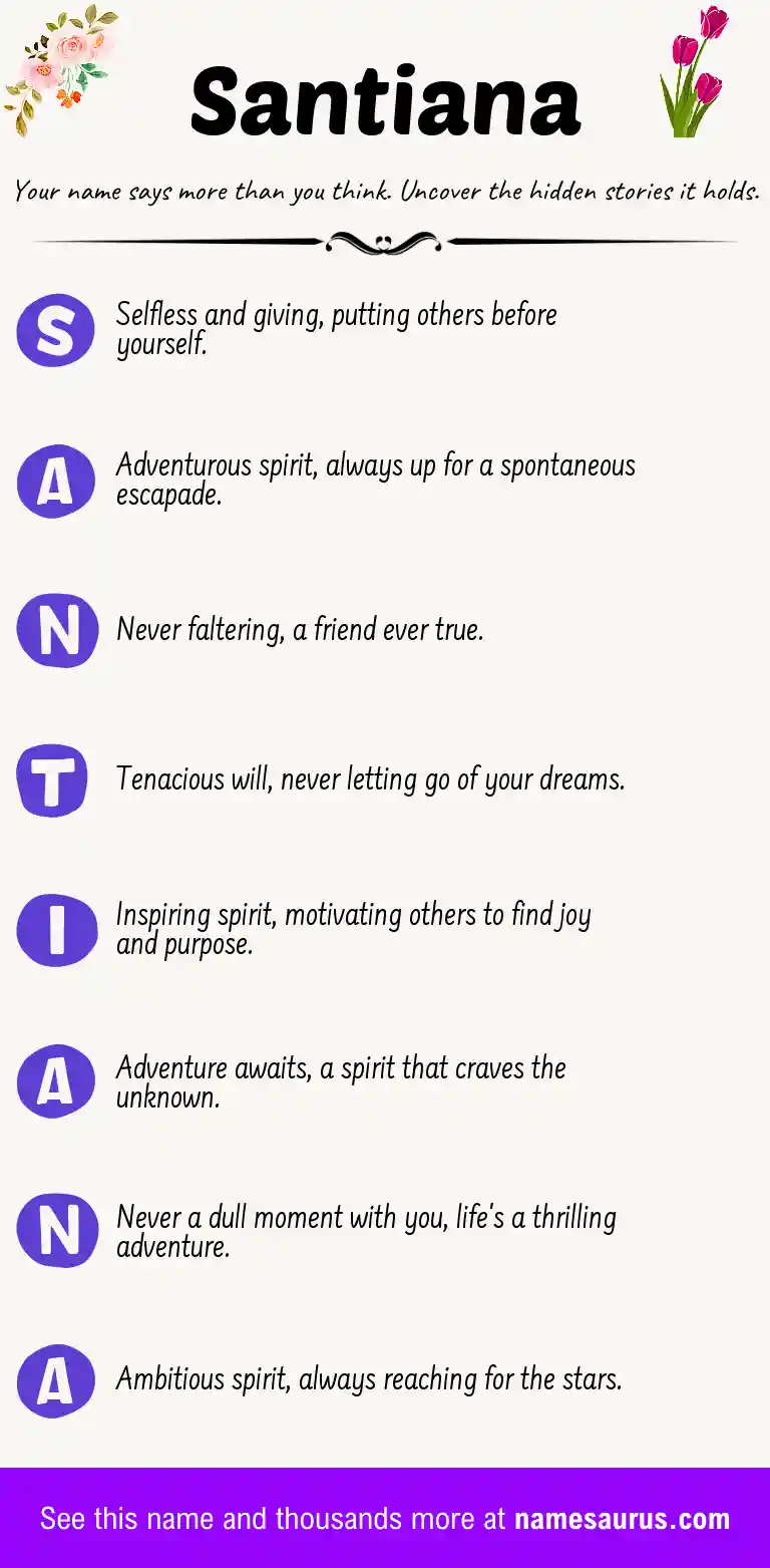 Acrostic poem about Santiana.