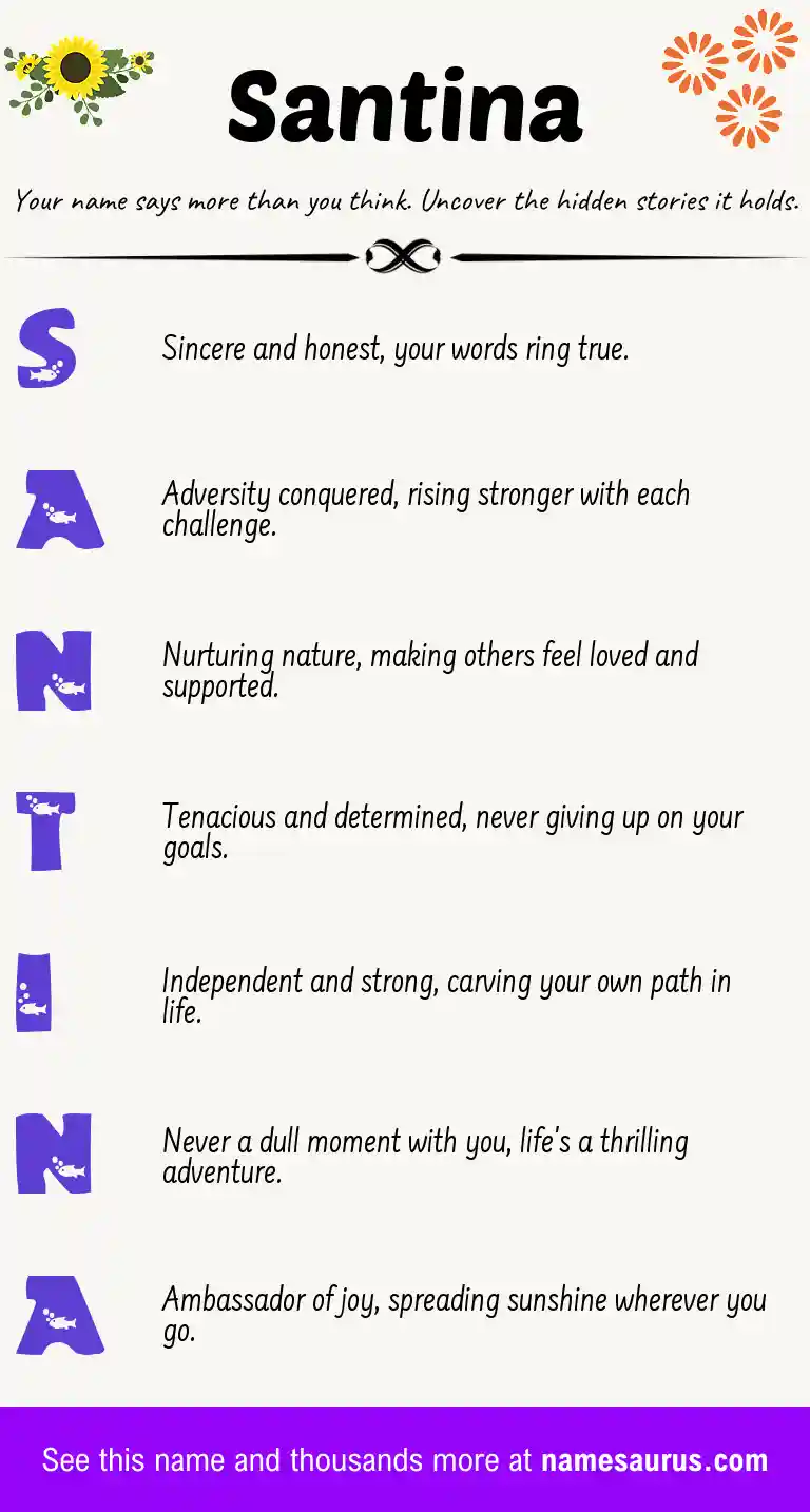 Acrostic poem about Santina.