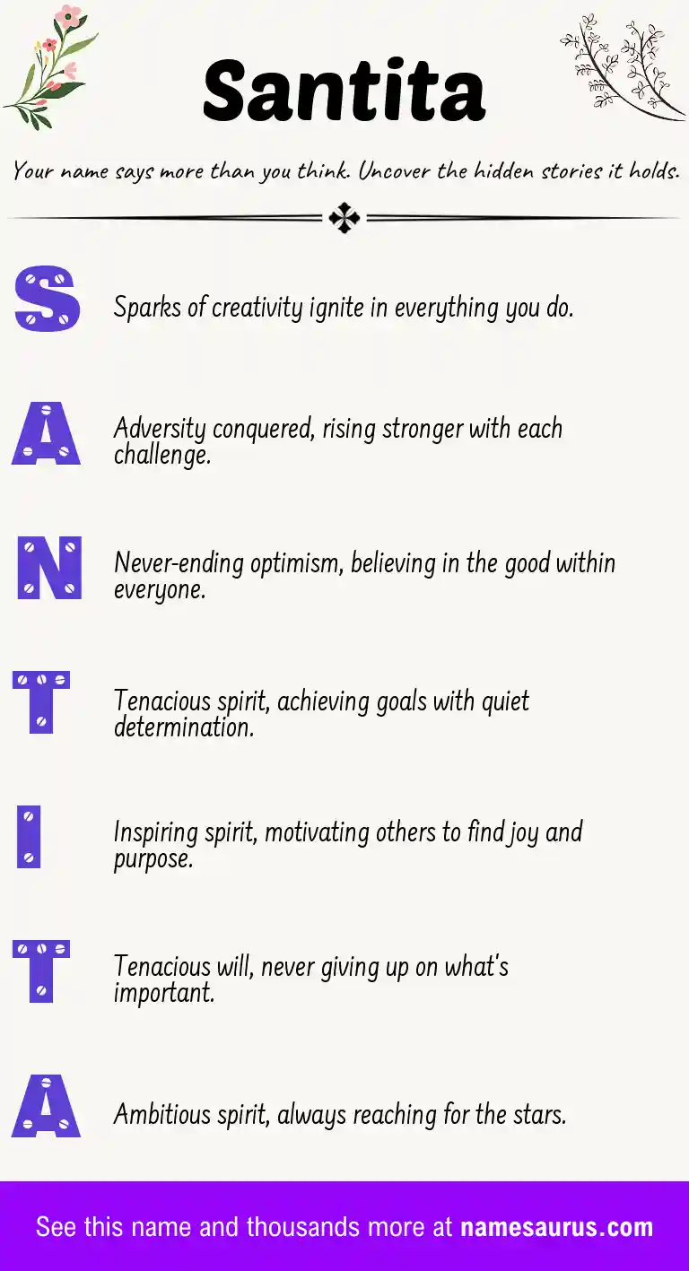 Acrostic poem about Santita.