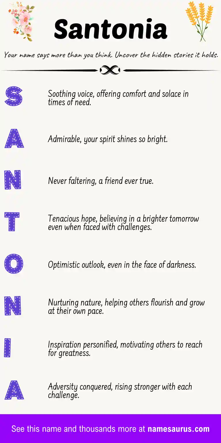 Acrostic poem about Santonia.