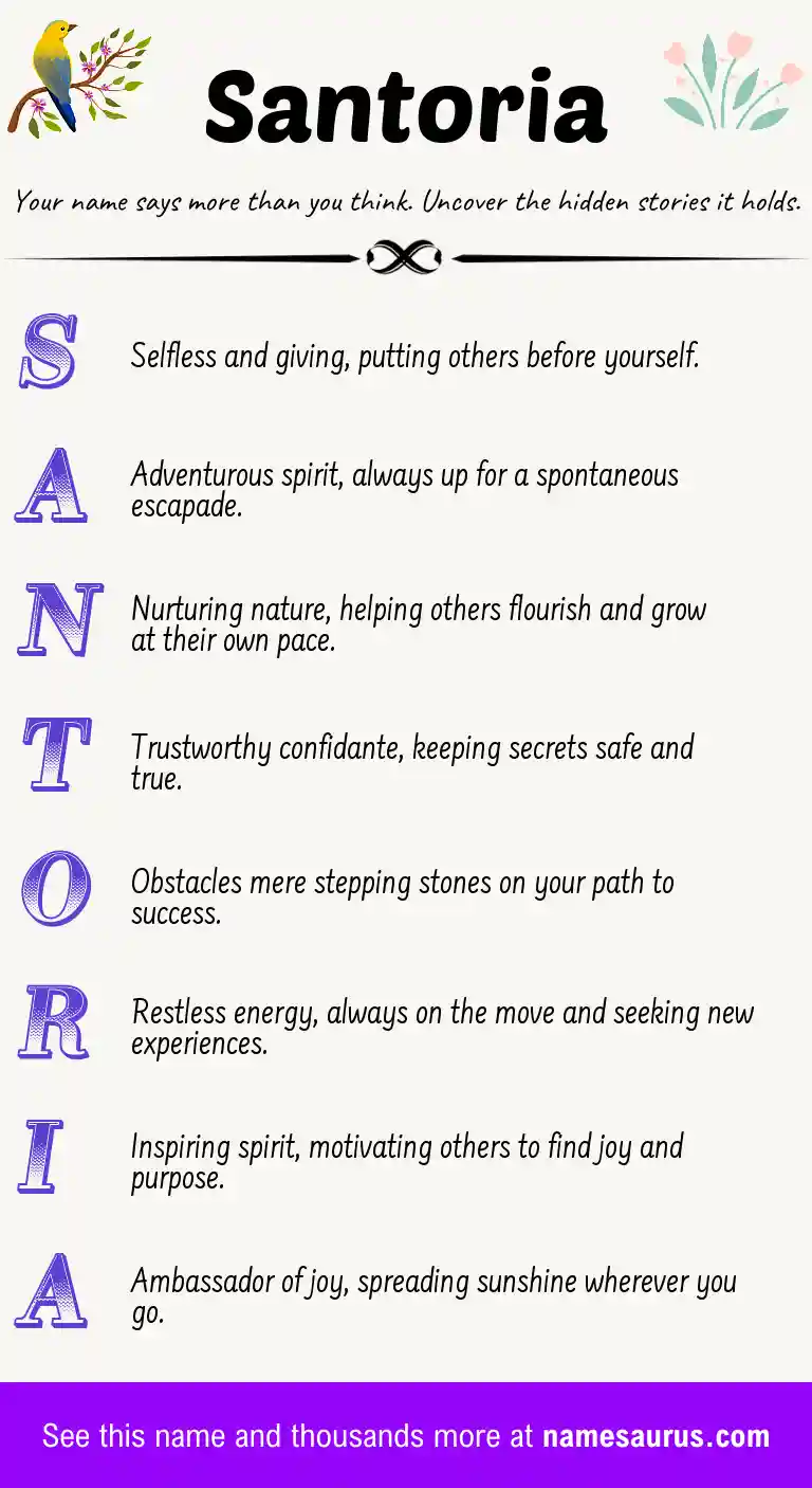 Acrostic poem about Santoria.