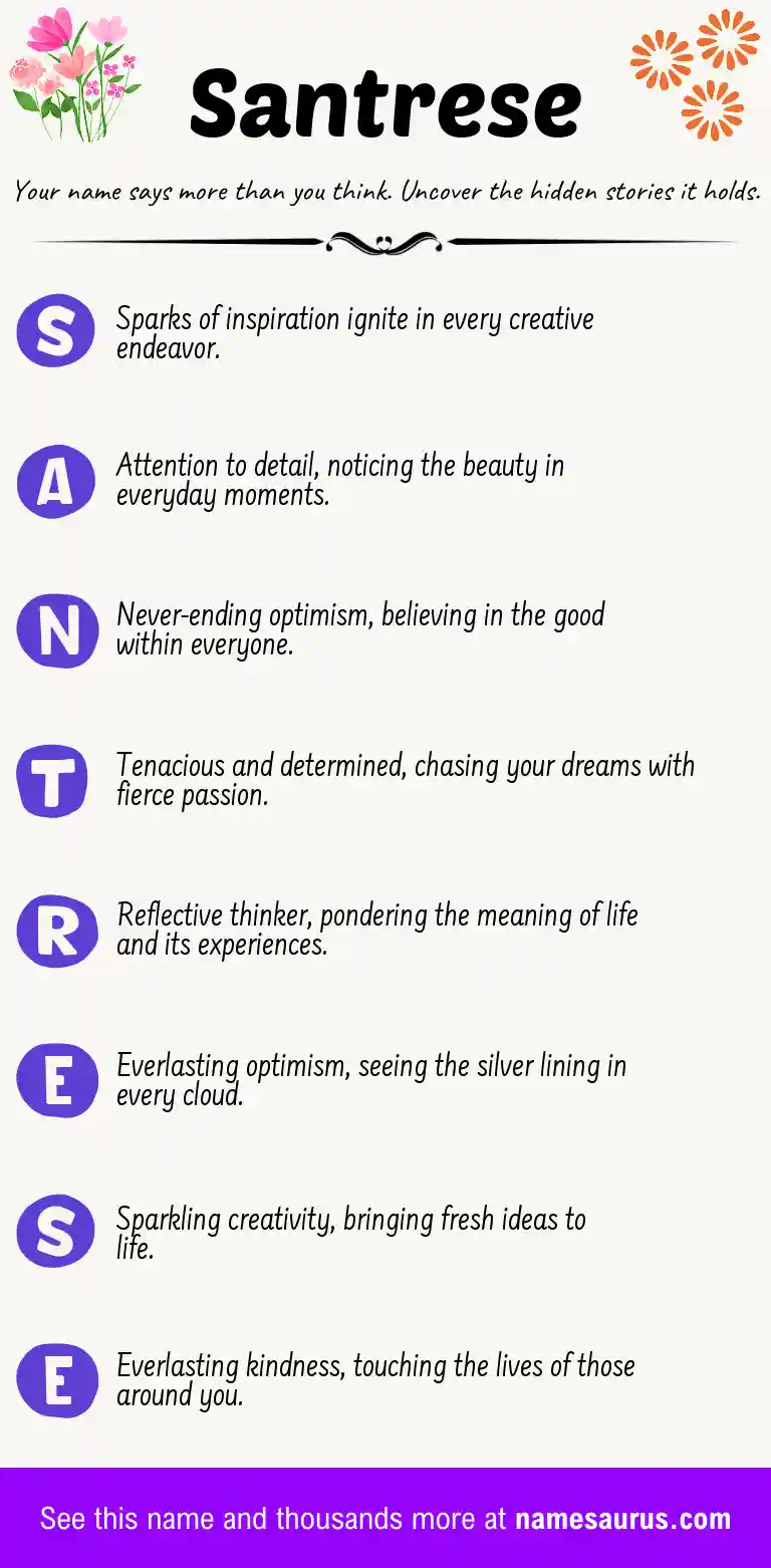 Acrostic poem about Santrese.