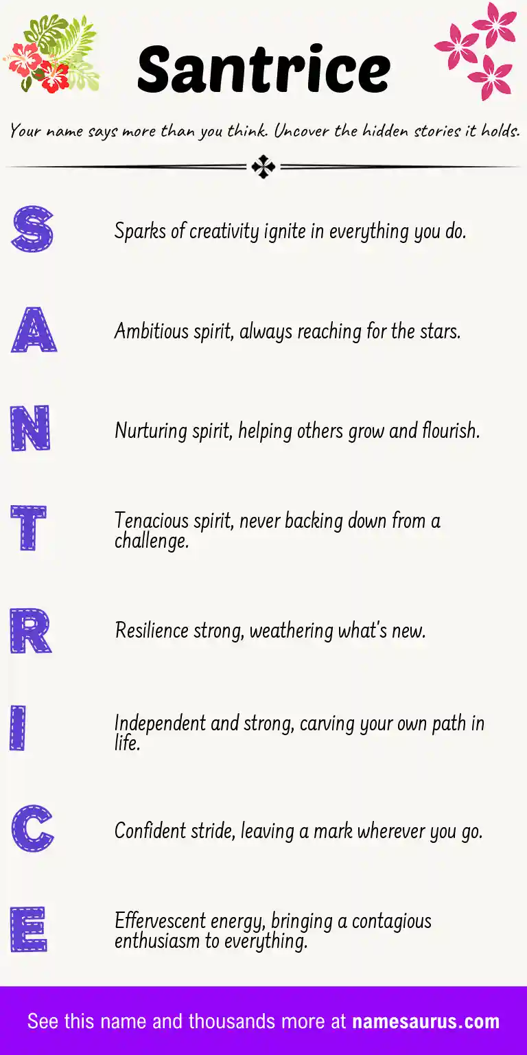 Acrostic poem about Santrice.