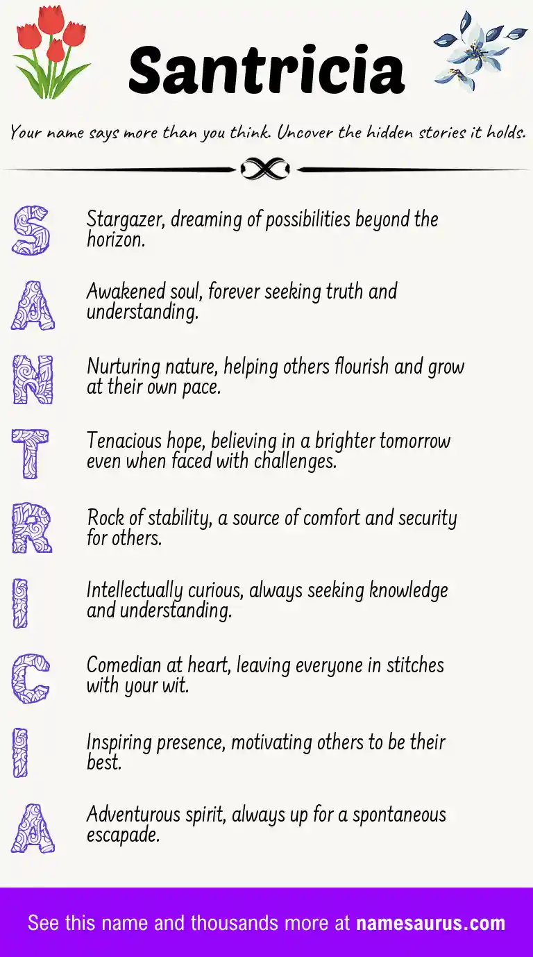 Acrostic poem about Santricia.