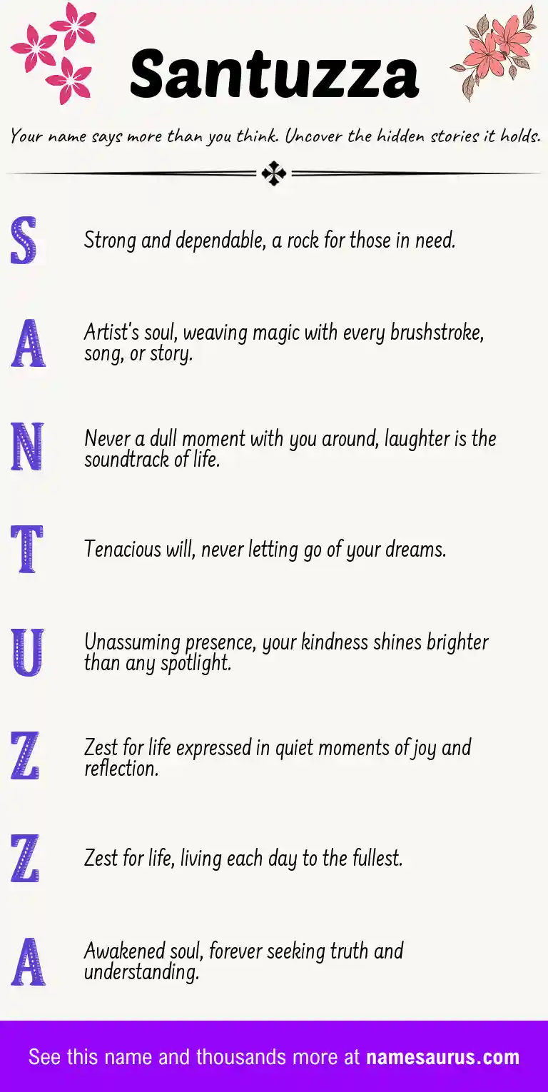 Acrostic poem about Santuzza.