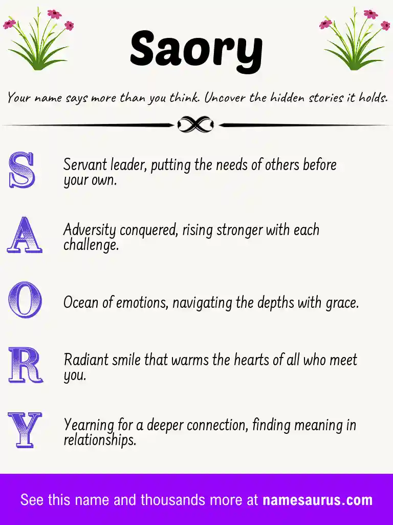 Acrostic poem about Saory.