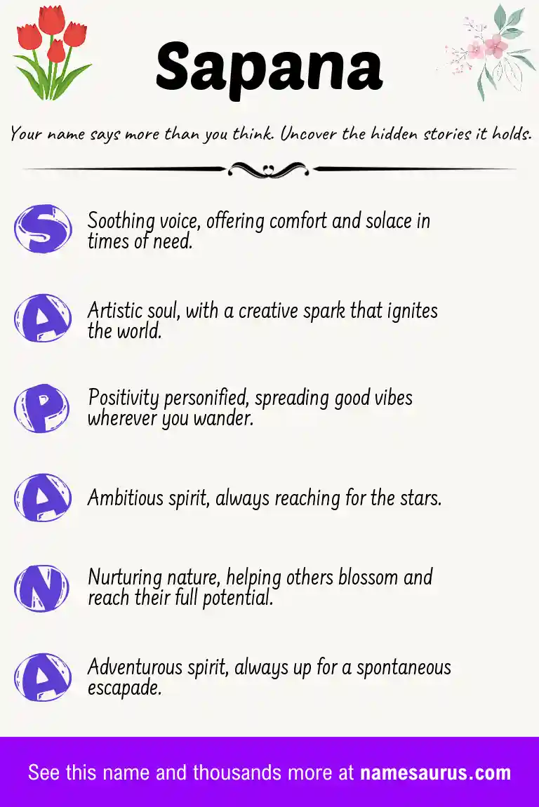 Acrostic poem about Sapana.