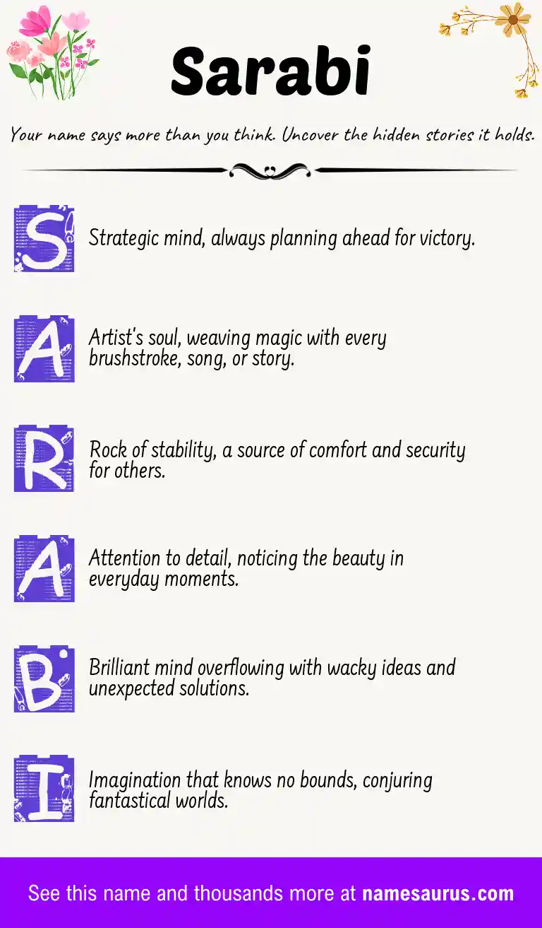 Acrostic poem about Sarabi.